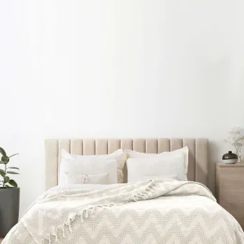 Cuvertura matlasata dubla, L'essentiel Maison, Naomi, Bumbac reciclat, Crem imagine