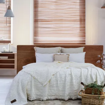 Cuvertura matlasata dubla, L'essentiel Maison, Oscar, Bumbac , Crem imagine