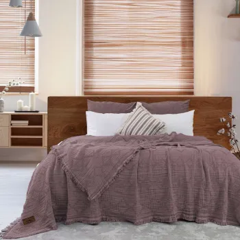 Cuvertura matlasata dubla, L'essentiel Maison, Oscar, Bumbac , Roz prafuit imagine