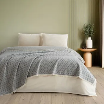 Cuvertura matlasata dubla, Lapis - Grey, DC Home, Bumbac imagine