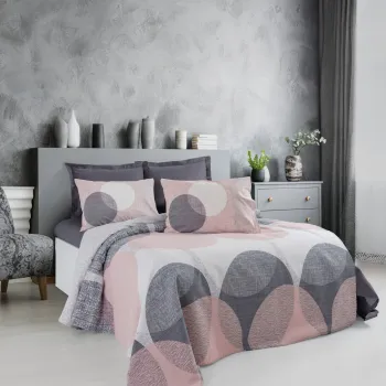 Cuvertura matlasata dubla, Leron - Grey, Cotton Box, 50% bumbac / 50% poliester imagine