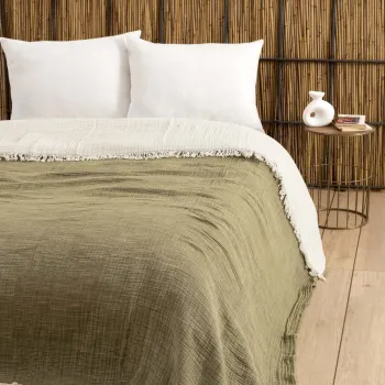 Cuvertura matlasata dubla, Muslin - Age Green (170 x 250), DC Home, Bumbac imagine