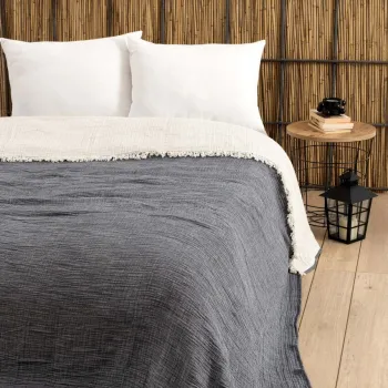 Cuvertura matlasata dubla, Muslin - Anthracite (170 x 250), DC Home, Bumbac imagine