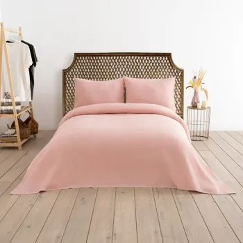 Cuvertura matlasata dubla, Waffle - Powder, DC Home, 70% bumbac/30% poliester imagine