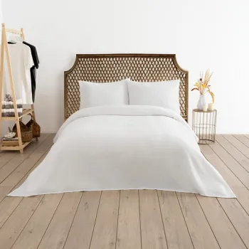 Cuvertura matlasata dubla, Waffle - White, DC Home, 70% bumbac/30% poliester imagine