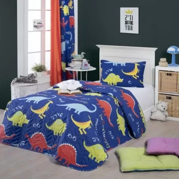 Cuvertura matlasata single XL, Eponj Home, Dinazorus 143EPJ77510, amestec bumbac, multicolor imagine