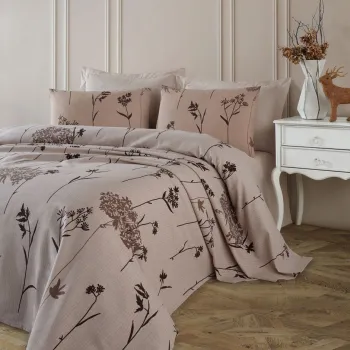 Cuvertura pique dubla Super King (EU) (IT), L'essentiel Maison, Efil, Bumbac, Maro imagine