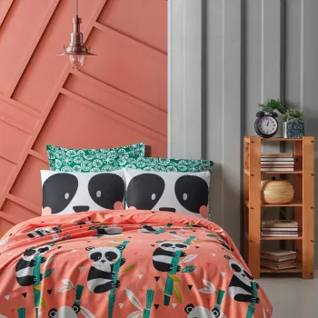 Cuvertura pique dubla Super King (EU) (IT), L'essentiel Maison, Panida, Bumbac, Roz / Verde / Negru / Alb imagine