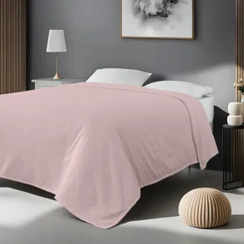 Cuvertura pique Single (EU) (IT), L'essentiel Maison, Plain, Roz deschis imagine