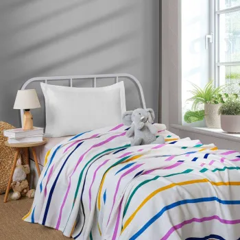 Cuvertura pique Single, L'essentiel Maison, Funny, Galben / Liliac imagine