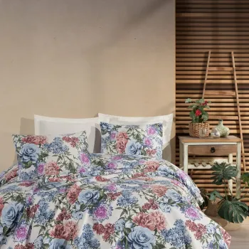 Cuvertura pique Single, L'essentiel Maison, Lotus, Bumbac, Albastru imagine