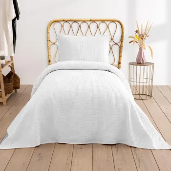 Cuvertura pique Single, Waffle - White, DC Home, 70% bumbac/30% poliester imagine