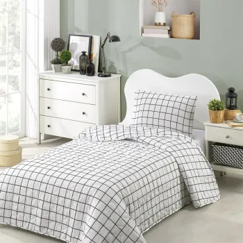 Cuvertura Single 155x200 cm, Artus - Black, Eponj Home, 65% bumbac/35% poliester imagine