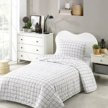 Cuvertura Single 155x200 cm, Artus - Grey, Eponj Home, 65% bumbac/35% poliester imagine