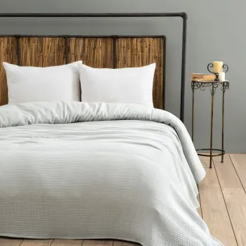 Cuvertura Single 155x200 cm, L'essentiel Maison, Muslin, Gri imagine