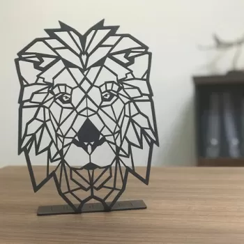 Decoratiune, Aslan Pod , 20x30 cm, Metal, Negru imagine