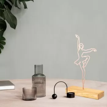 Decoratiune, Ballerina, 20x40x4 cm, Metal, Cupru imagine