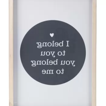Decoratiune, Bizzotto, I belong to you, 40 x 2.5 x 55 cm, mdf/sticla, multicolor imagine