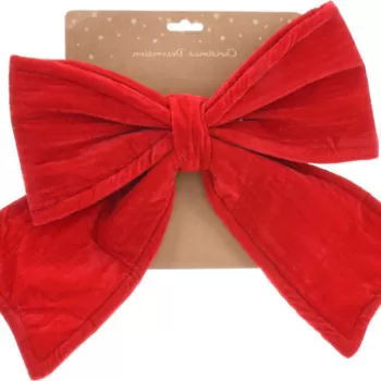 Decoratiune Bow, 30x4x34 cm, poliester, rosu imagine