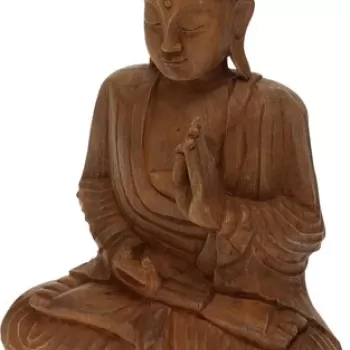 Decoratiune Buddha, 24.5x11.5x32.5 cm, poliston, maro imagine