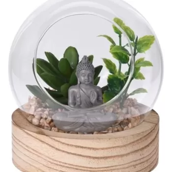 Decoratiune Buddha Crassula, 12x12.5 cm, polipropilena imagine