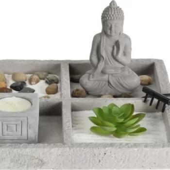 Decoratiune Buddha Zen Garden Square, 23x23x12 cm, ciment imagine
