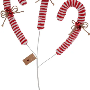 Decoratiune Candy Cane on Stick, Excellent Houseware, 23x3x63 cm, polistiren imagine