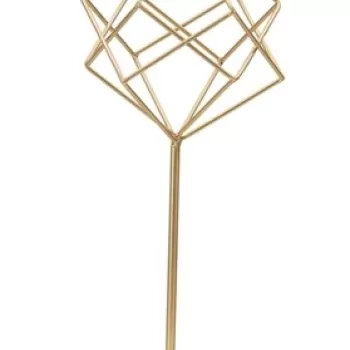 Decoratiune Cube, Mauro Ferretti, 16x18x41.5 cm, fier, auriu/alb imagine