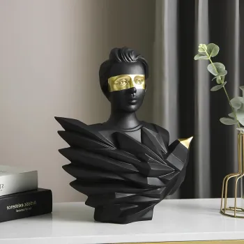 Decoratiune, CY0321, 31x25x11 cm, Poliester, Negru imagine