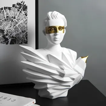 Decoratiune, CY0322, 31x25x11 cm, Poliester, Alb imagine