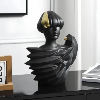 Decoratiune, CY0323, 30x24x11 cm, Poliester, Negru imagine