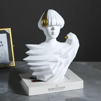 Decoratiune, CY0326, 30x24x11 cm, Poliester, Alb imagine