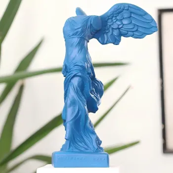 Decoratiune, CY0334, 38x27x19 cm, Poliester, Albastru deschis imagine