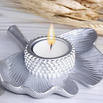 Decoratiune, CY0343, 13x14 cm, Poliester, Argintiu imagine