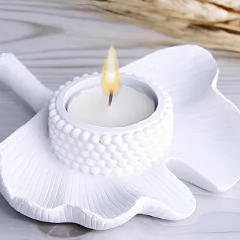 Decoratiune, CY0344, 13x14 cm, Poliester, Alb imagine