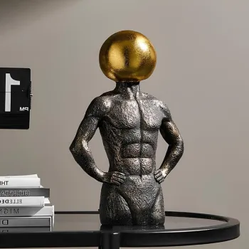 Decoratiune, CY0371, 22x15x7 cm, Poliester, Maro antichizat imagine