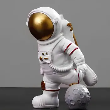 Decoratiune, CY0374, 16x8x10 cm, Poliester, Alb/Auriu imagine