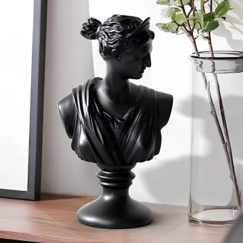 Decoratiune, CY0389, 19x10x32 cm, Poliester, Negru imagine