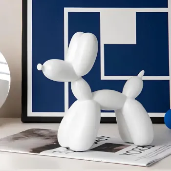 Decoratiune, CY0406, 17x8x22 cm, Poliester, Alb imagine