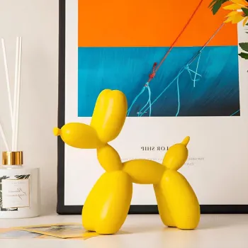 Decoratiune, CY0407, 17x8x22 cm, Poliester, Galben imagine