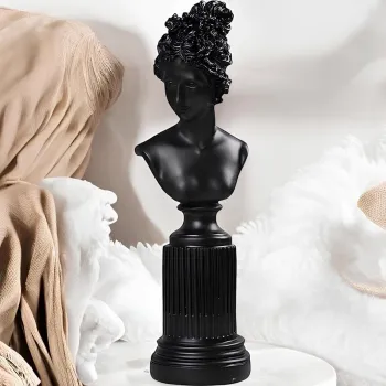 Decoratiune, CY0430, 9x17x9 cm, Poliester, Negru imagine