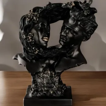 Decoratiune, CY0472, 31x10x21 cm, Poliester, Negru imagine