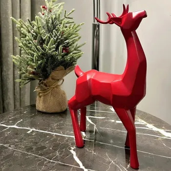 Decoratiune, CY0659, 17x7x29 cm, Poliester, Rosu imagine