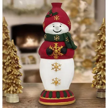 Decoratiune, CY0689, 10x7x26 cm, Poliester, Alb/Rosu imagine