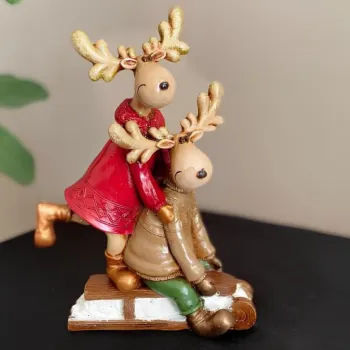 Decoratiune, CY0693, 18x10x13 cm, Poliester, Maro imagine