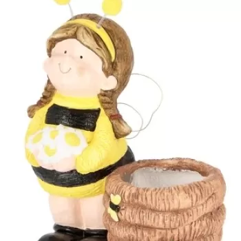 Decoratiune de gradina Apiary Girl, Bizzotto, 32 x 39.5 cm, magneziu imagine