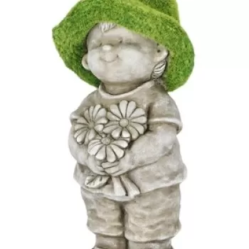 Decoratiune de gradina Boy, Bizzotto, 19.5 x 42.5 cm, magneziu imagine