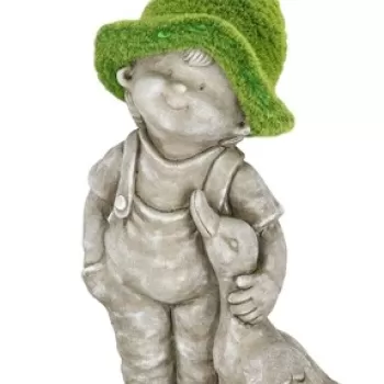 Decoratiune de gradina Boy W-Duck, Bizzotto, 25.5 x 44.5 cm, magneziu imagine