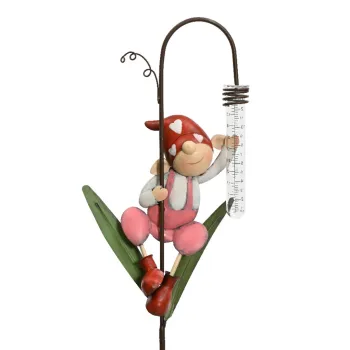 Decoratiune de gradina Gnome w red had and shoes, Decoris, 19 x 7.5 x 70 cm, metal imagine