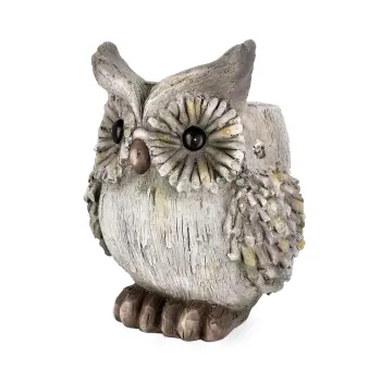 Decoratiune de gradina Owl Florent, Bizzotto, 25x22x31 cm, magneziu, gri imagine